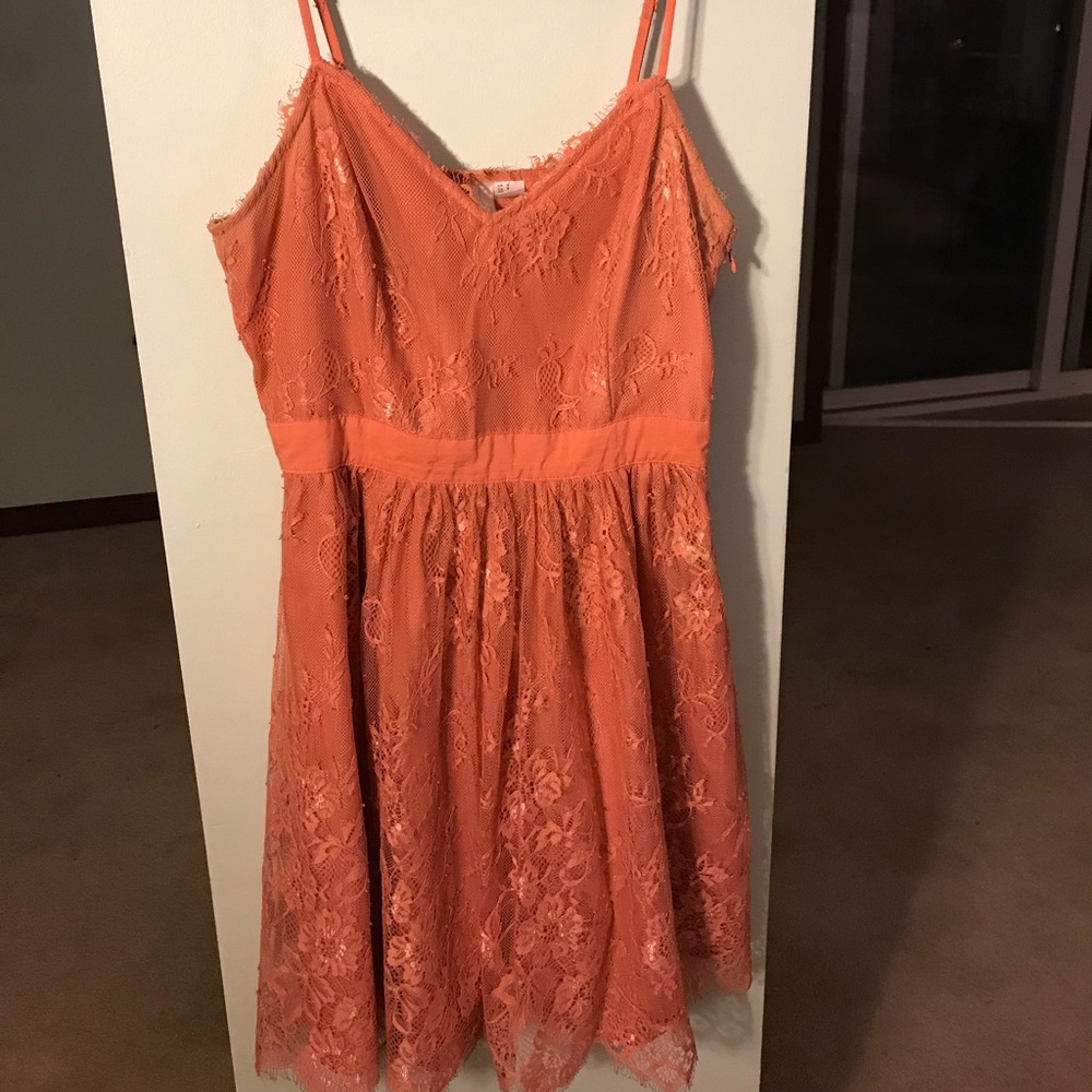 Orange lace dress